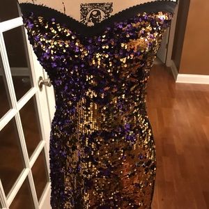 Mini Strapless Sequence Dress
